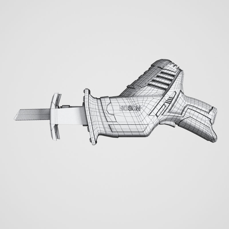 Cordless Reciprocating Saw bosch Low-poly 3D model_4