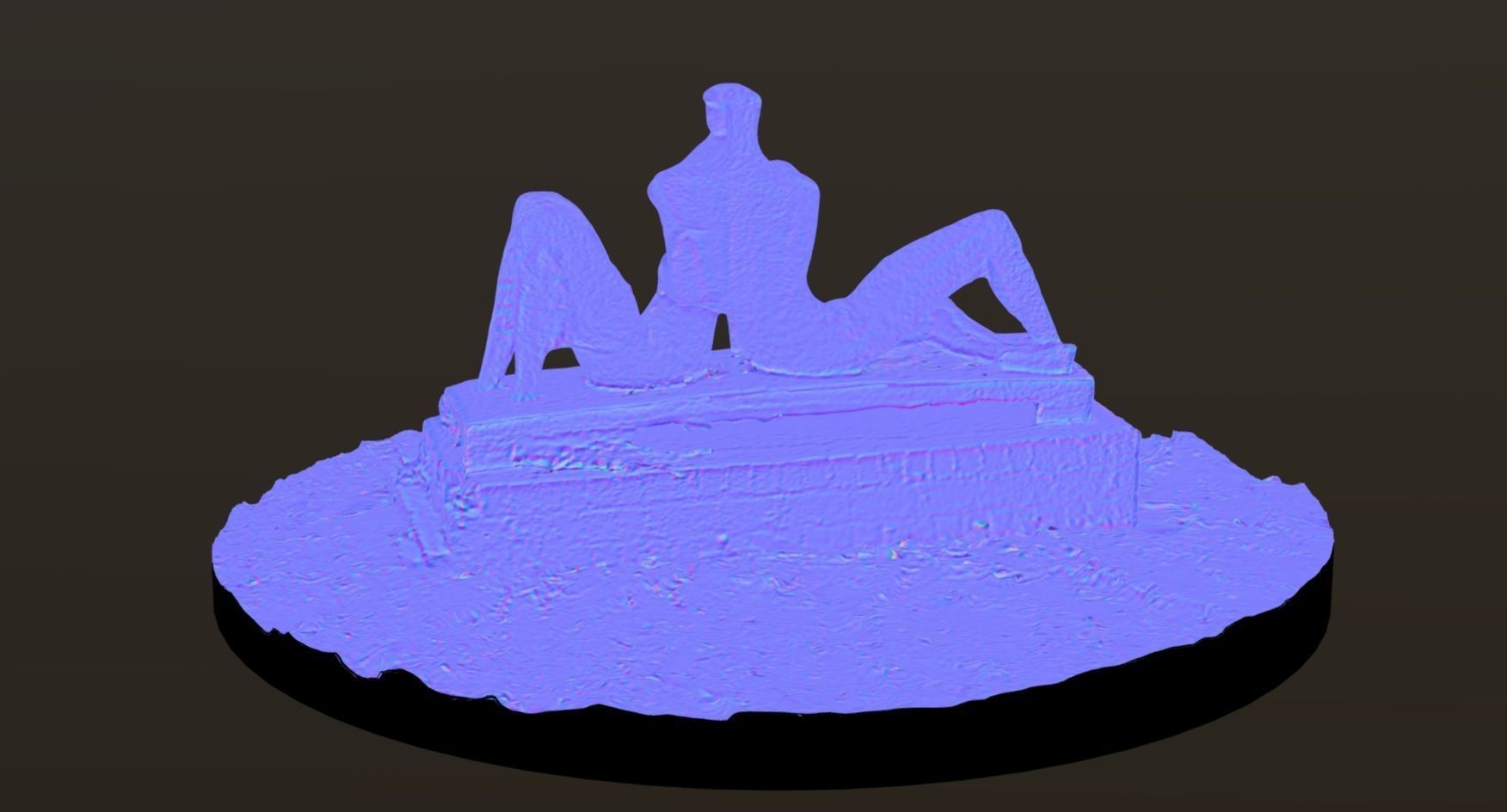 Sculpture Lovers Photogrammetry Retopology Corona  Max Scene 3D model_2