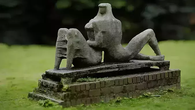 Sculpture Lovers Photogrammetry Retopology Corona  Max Scene 3D model