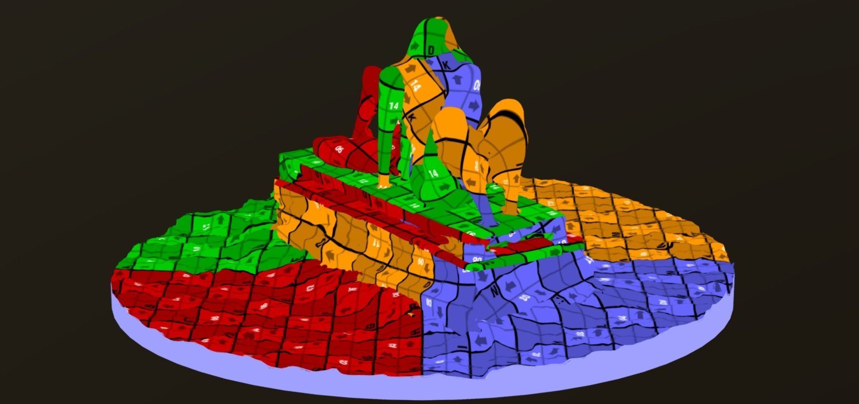 Sculpture Lovers Photogrammetry Retopology Corona  Max Scene 3D model_4