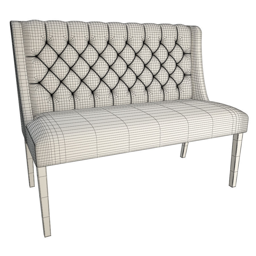 Lara Leather Bench 3D model_1