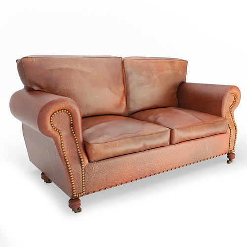 Vintage Leather Sofa Segarra 3D model