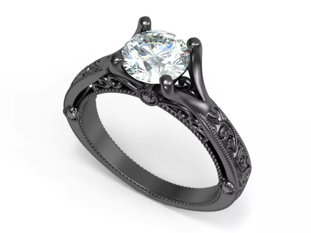 Ring with engraving 02 3D print model