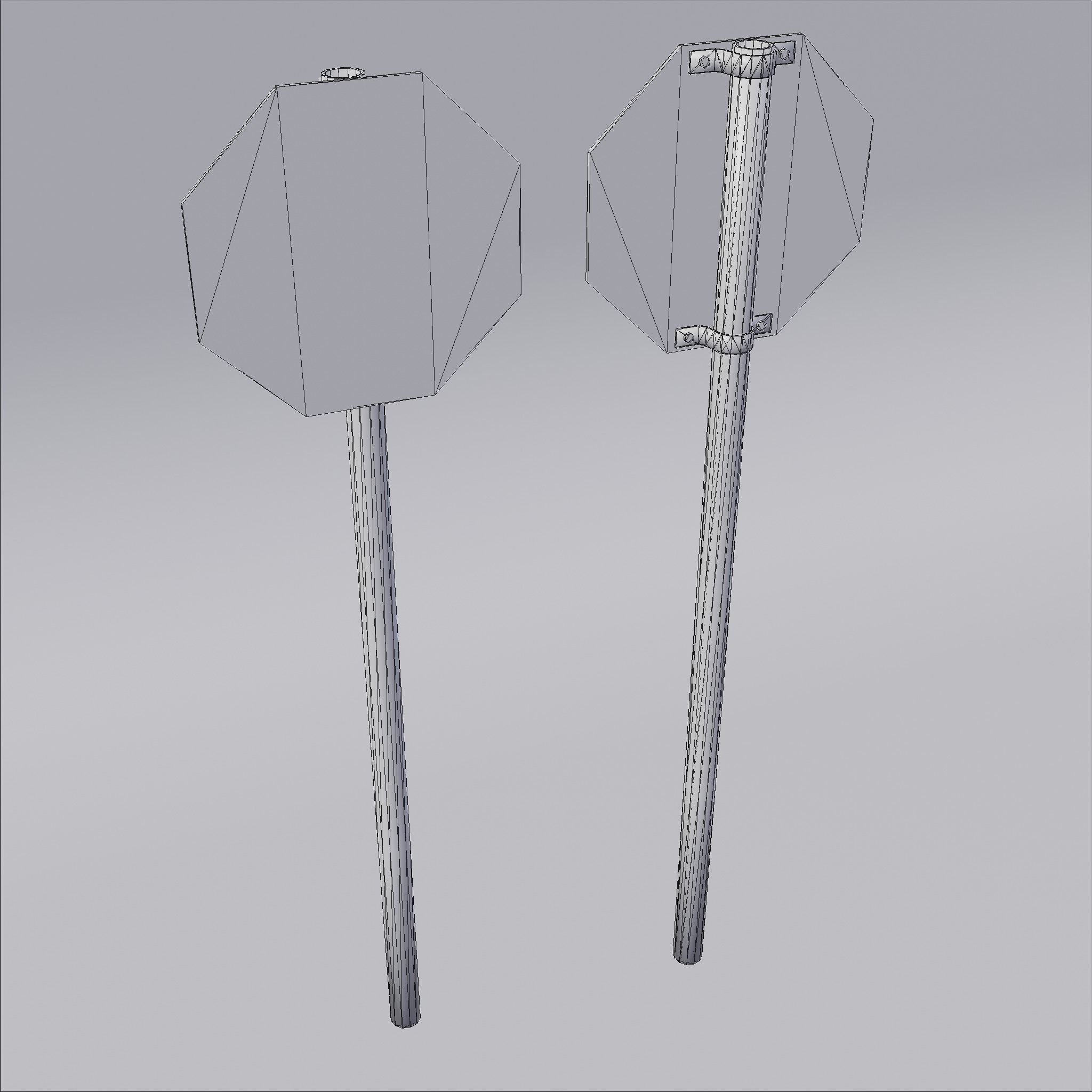 Game-ready Stop sign rusty Unity Unreal Engine  Low-poly 3D model_20