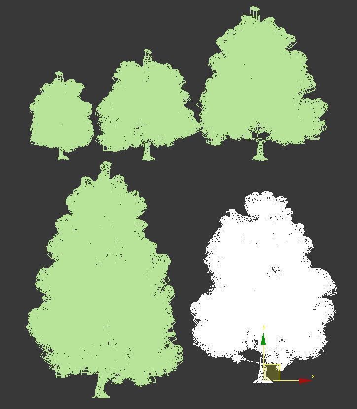 Pinus sylvestris Nr10 H1m-3m Winter Five tree set 3D model_8