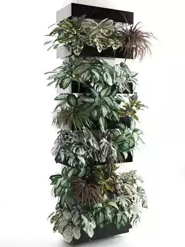 Square Column with Plants