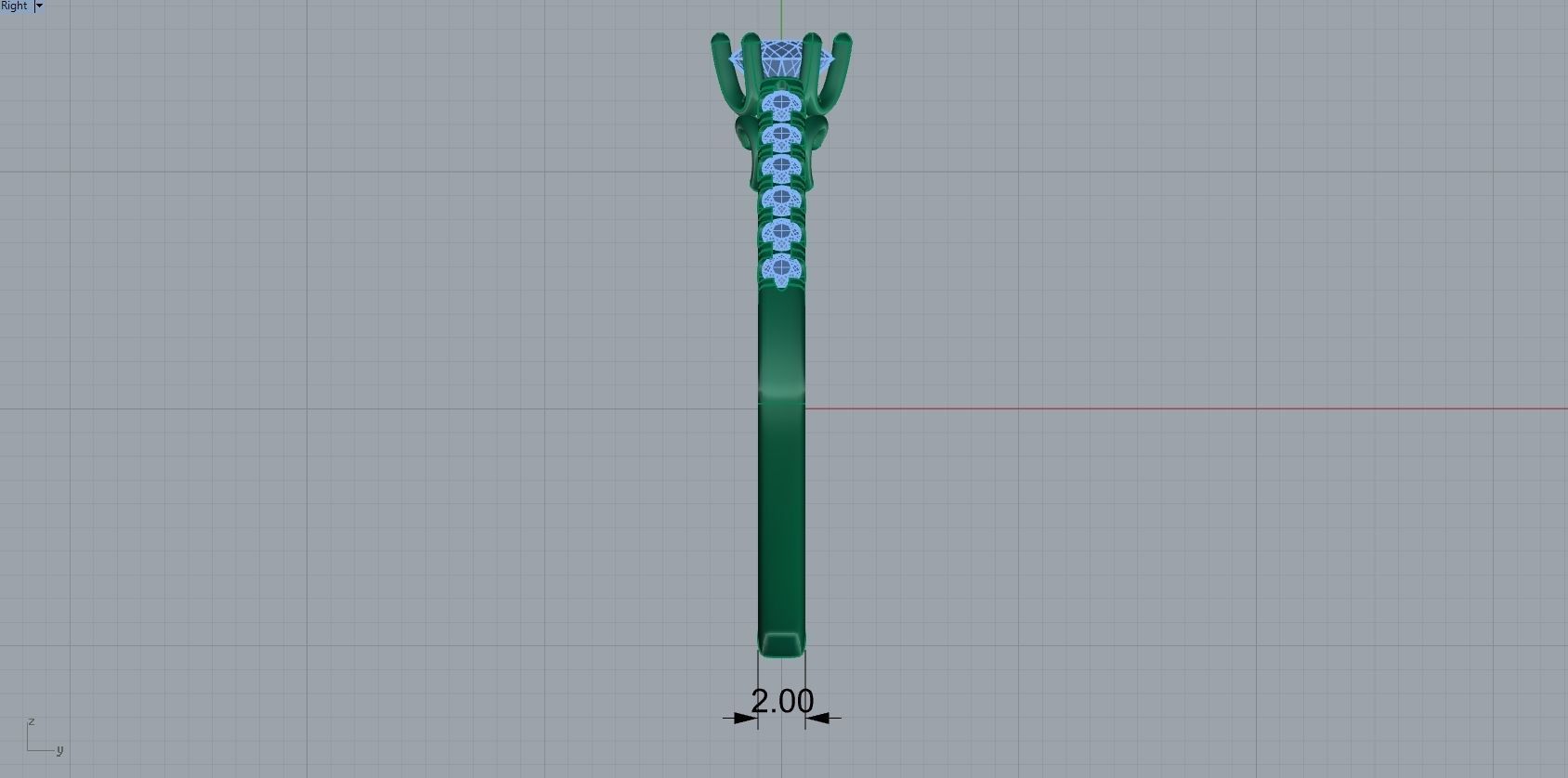 Engagement Ring With Diamond Version 2 3D print model_2