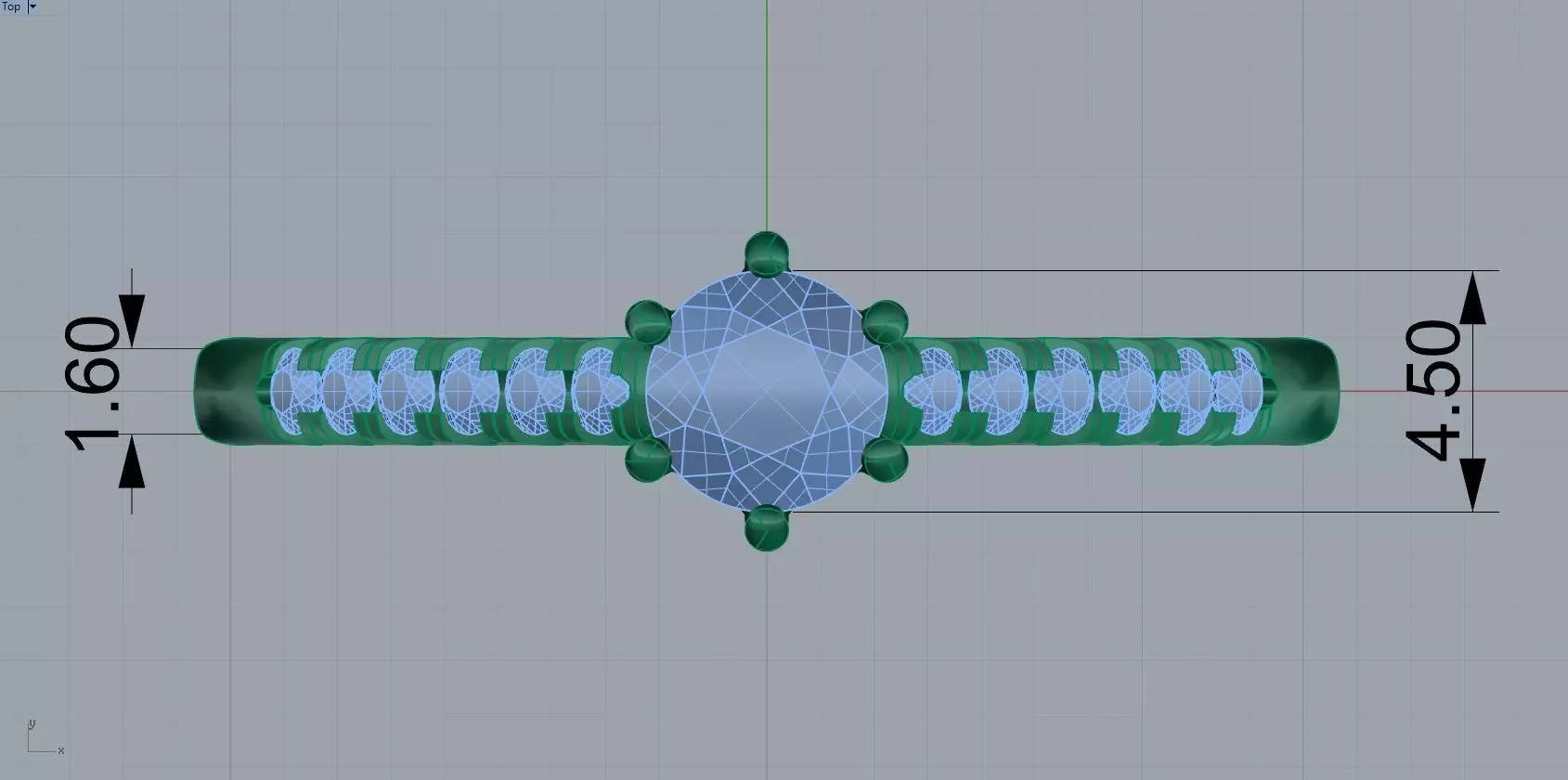 Engagement Ring With Diamond Version 2 3D print model_0