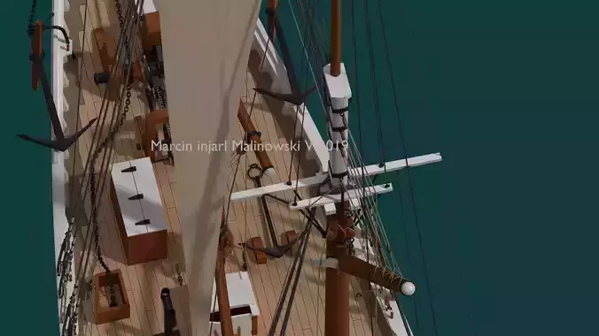 Bluenose 1921 schooner rigged historically accurate  3D model