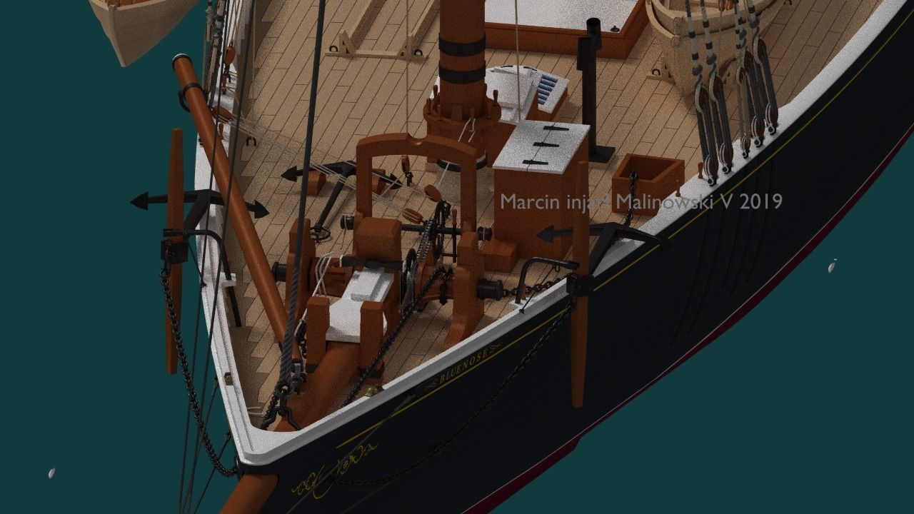 Bluenose 1921 schooner rigged historically accurate  3D model_9
