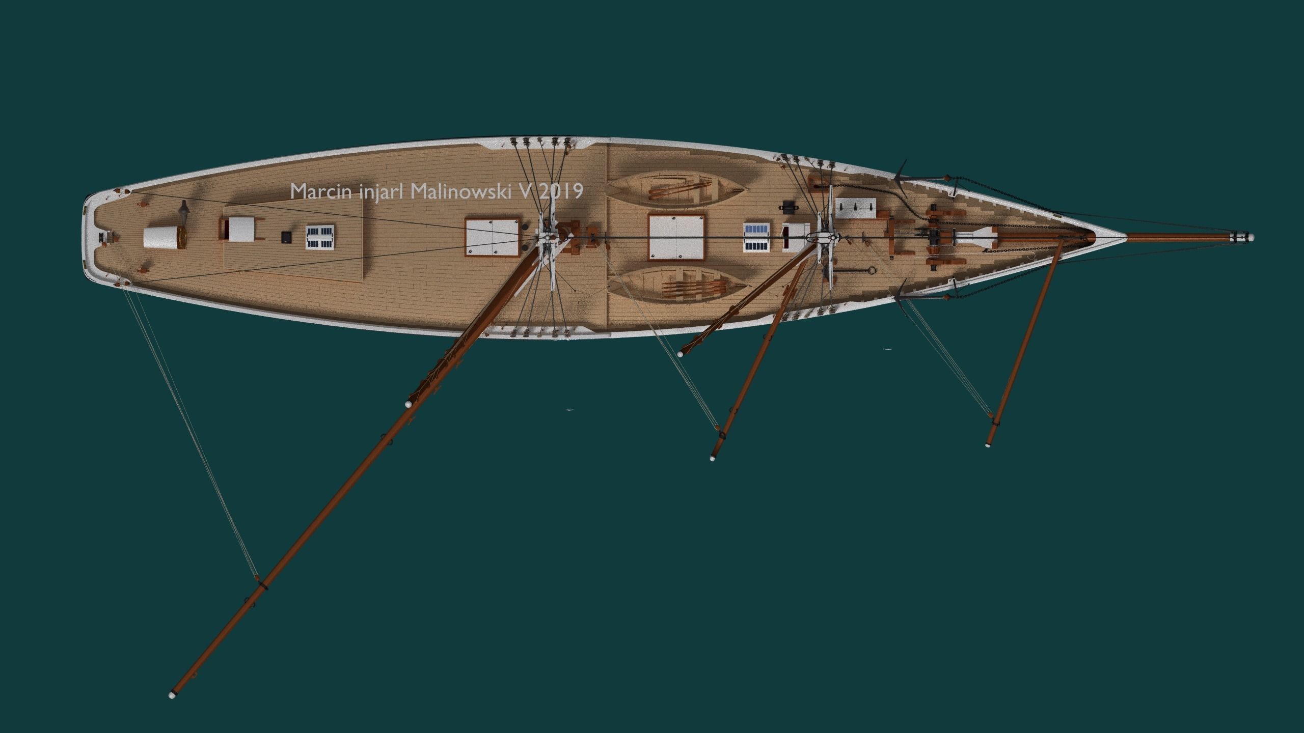 Bluenose 1921 schooner rigged historically accurate  3D model_5