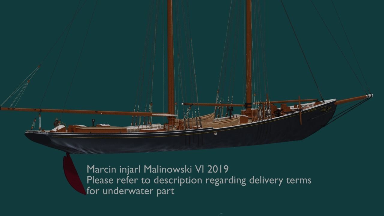 Bluenose 1921 schooner rigged historically accurate  3D model_16