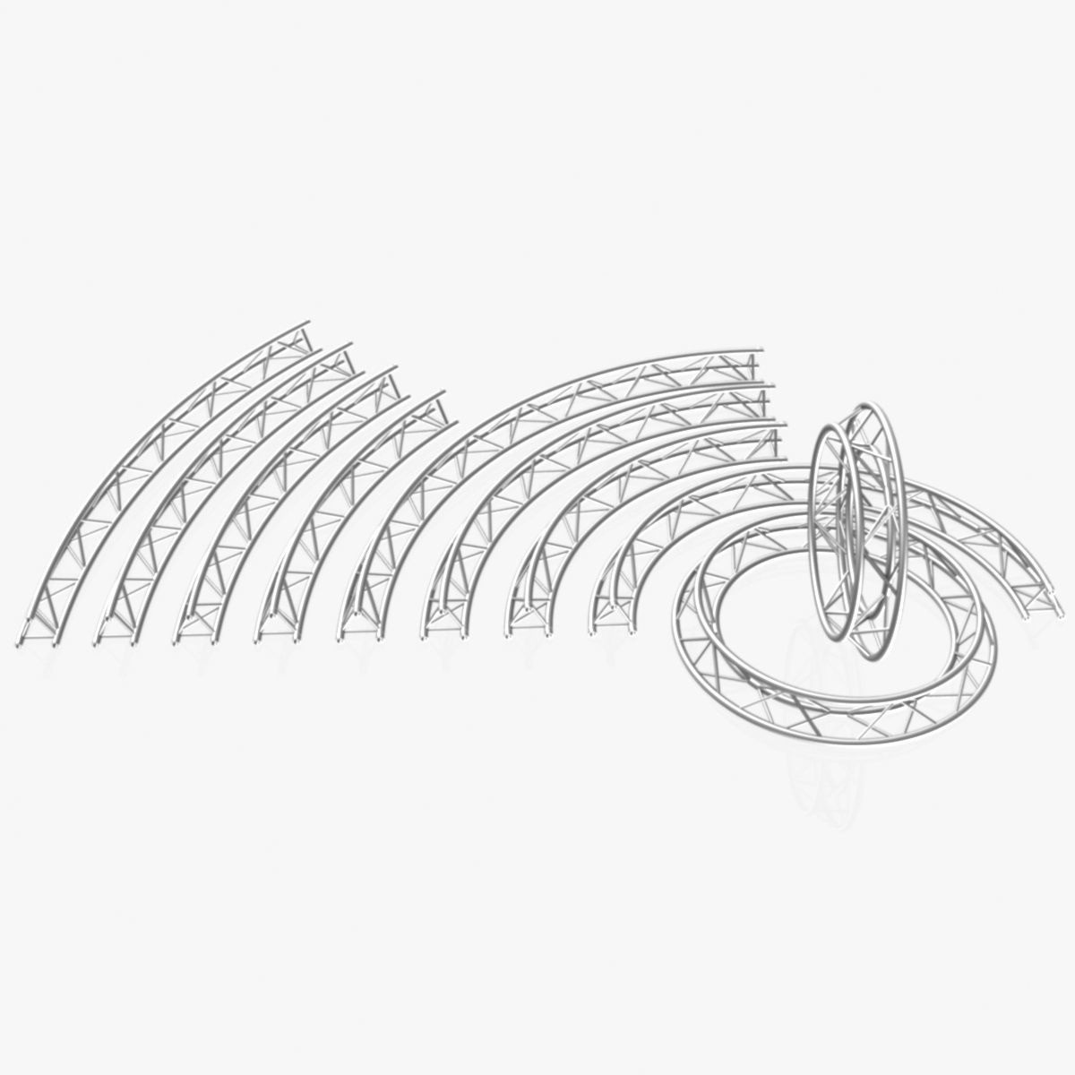 Circle Triangular Truss Modular Collection 10 Modular 3D print model_2