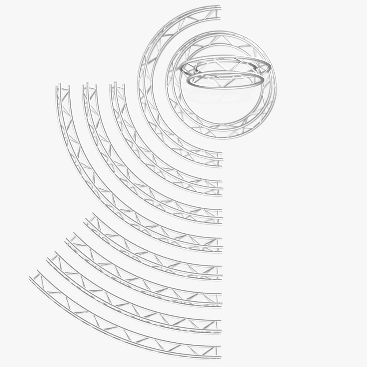 Circle Triangular Truss Modular Collection 10 Modular 3D print model_1