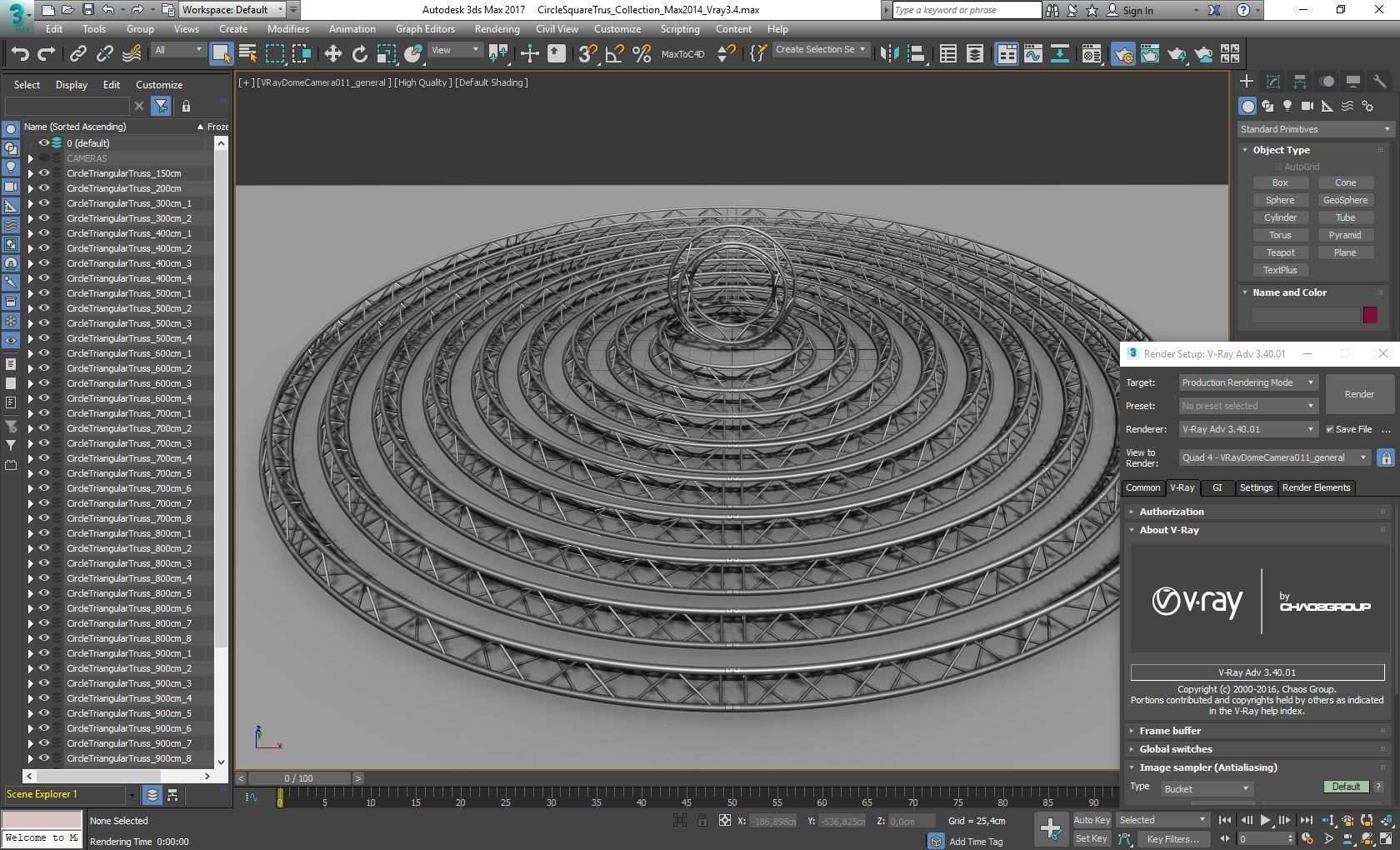 Circle Triangular Truss Modular Collection 10 Modular 3D print model_23