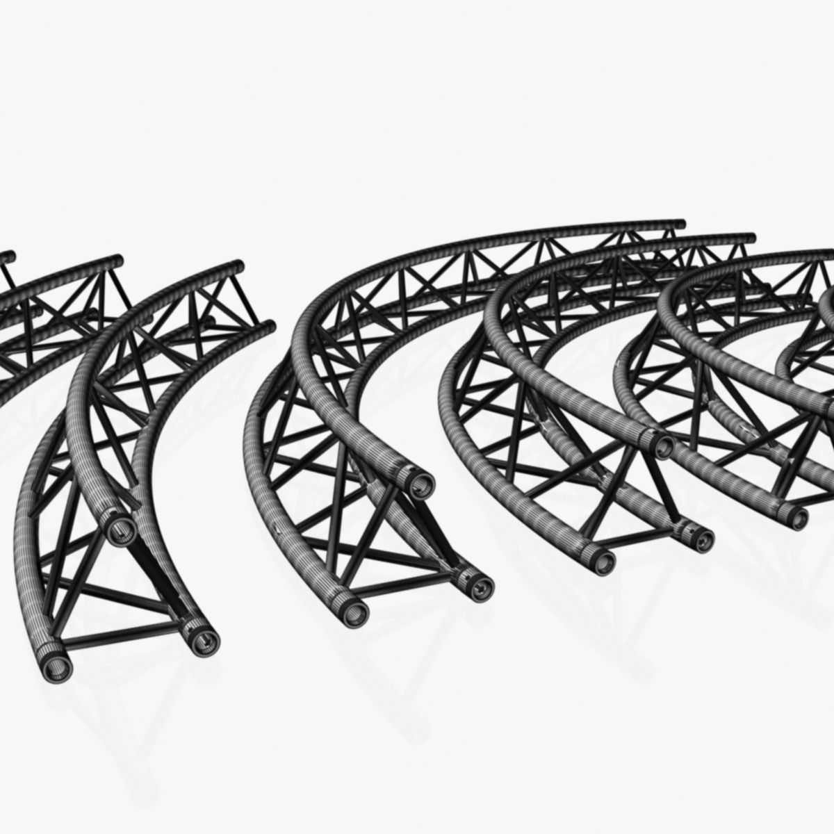 Circle Triangular Truss Modular Collection 10 Modular 3D print model_14
