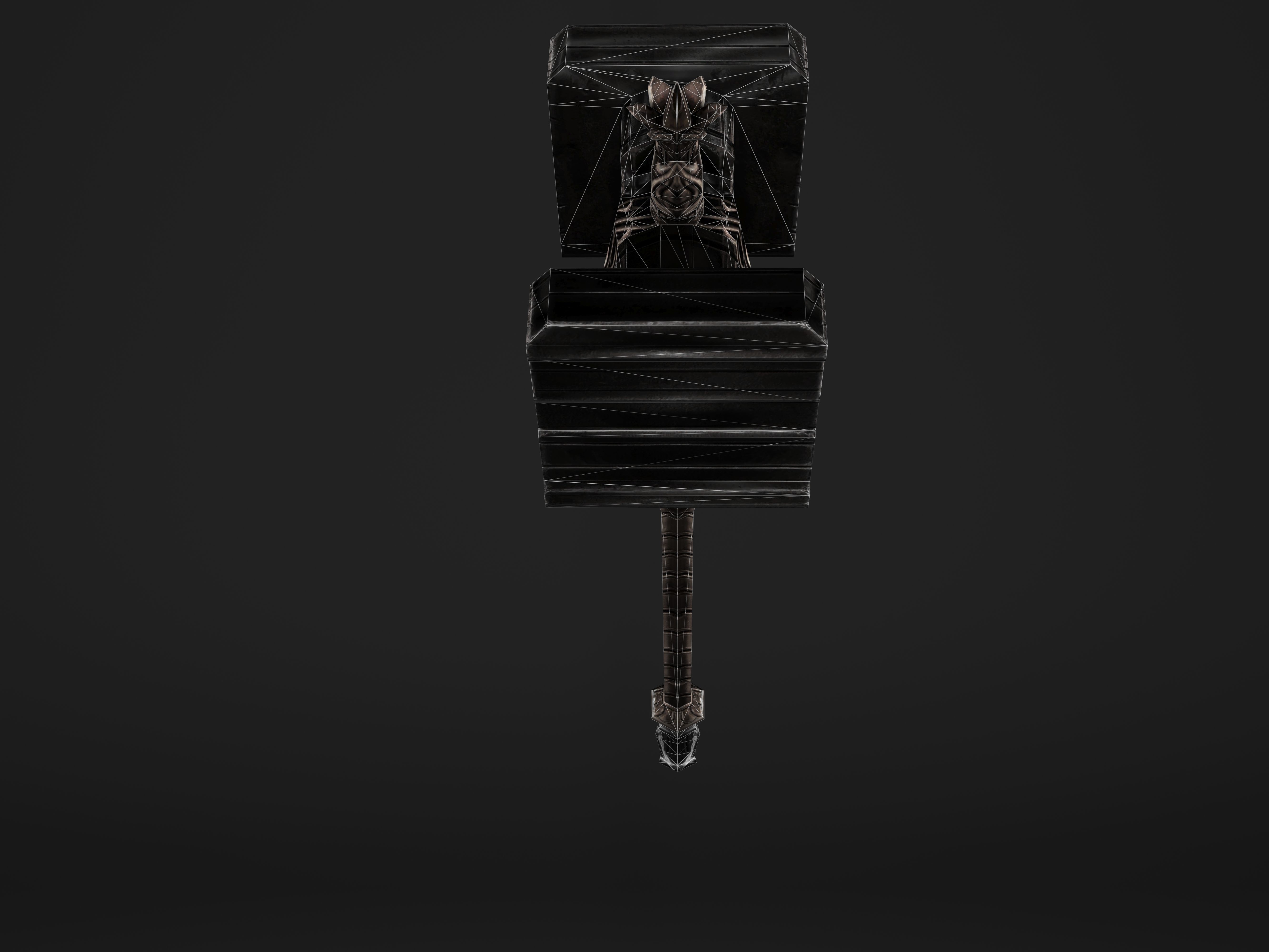 Shaker - Heavy Golden Warhammer Low-poly 3D model_29