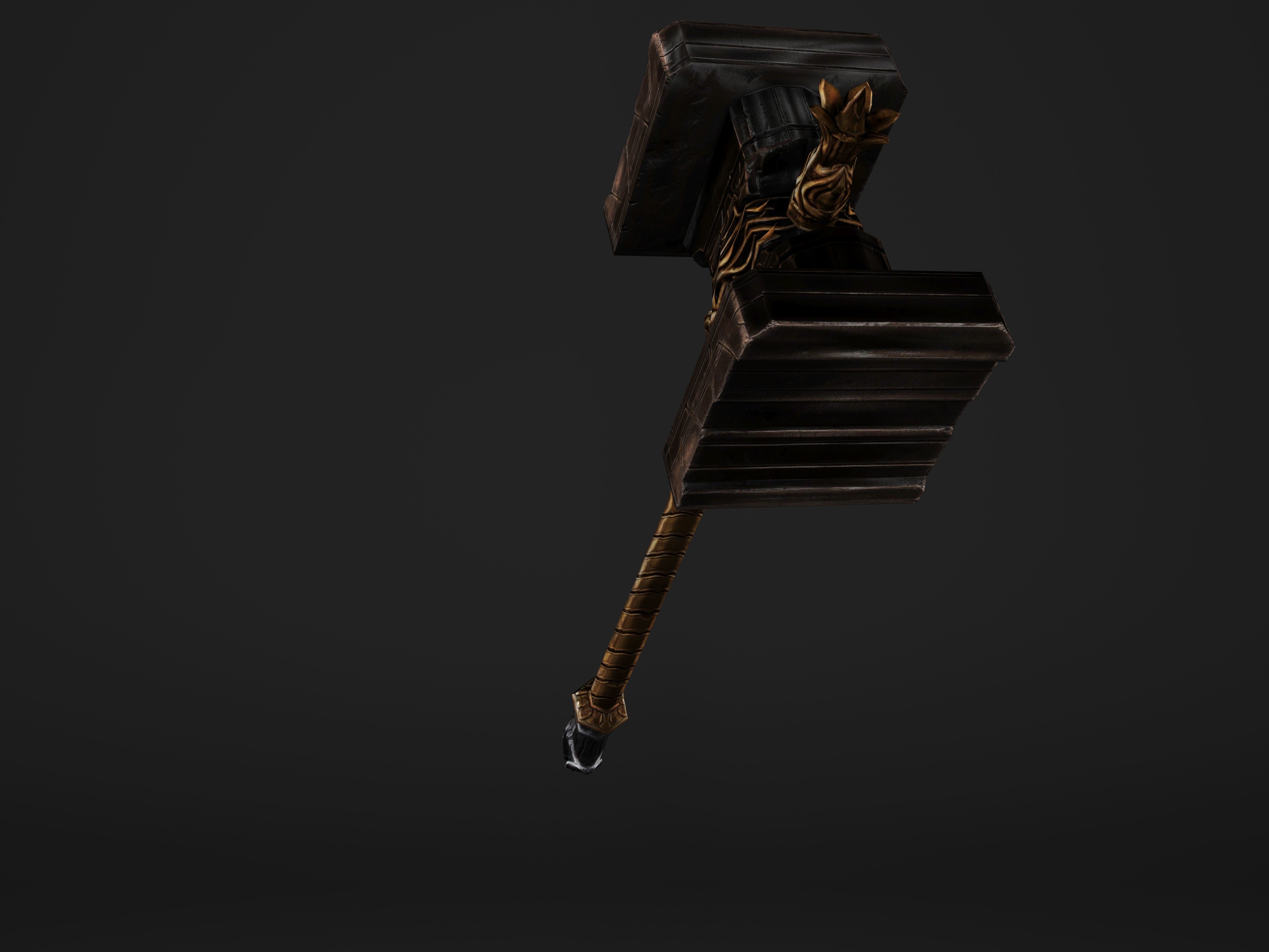 Shaker - Heavy Golden Warhammer Low-poly 3D model_30