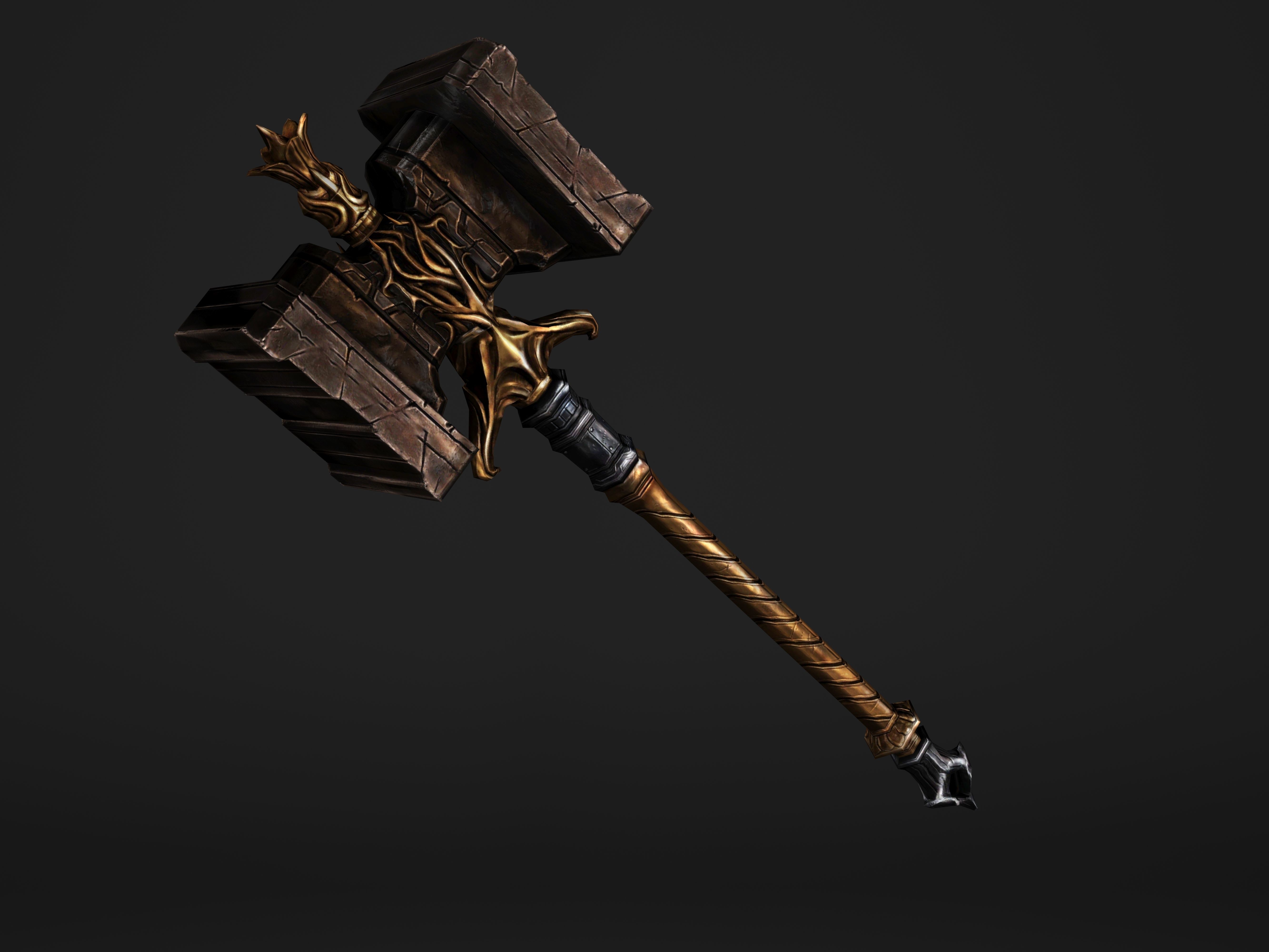 3D model Shaker Heavy Golden Warhammer VR / AR / lowpoly CGTrader