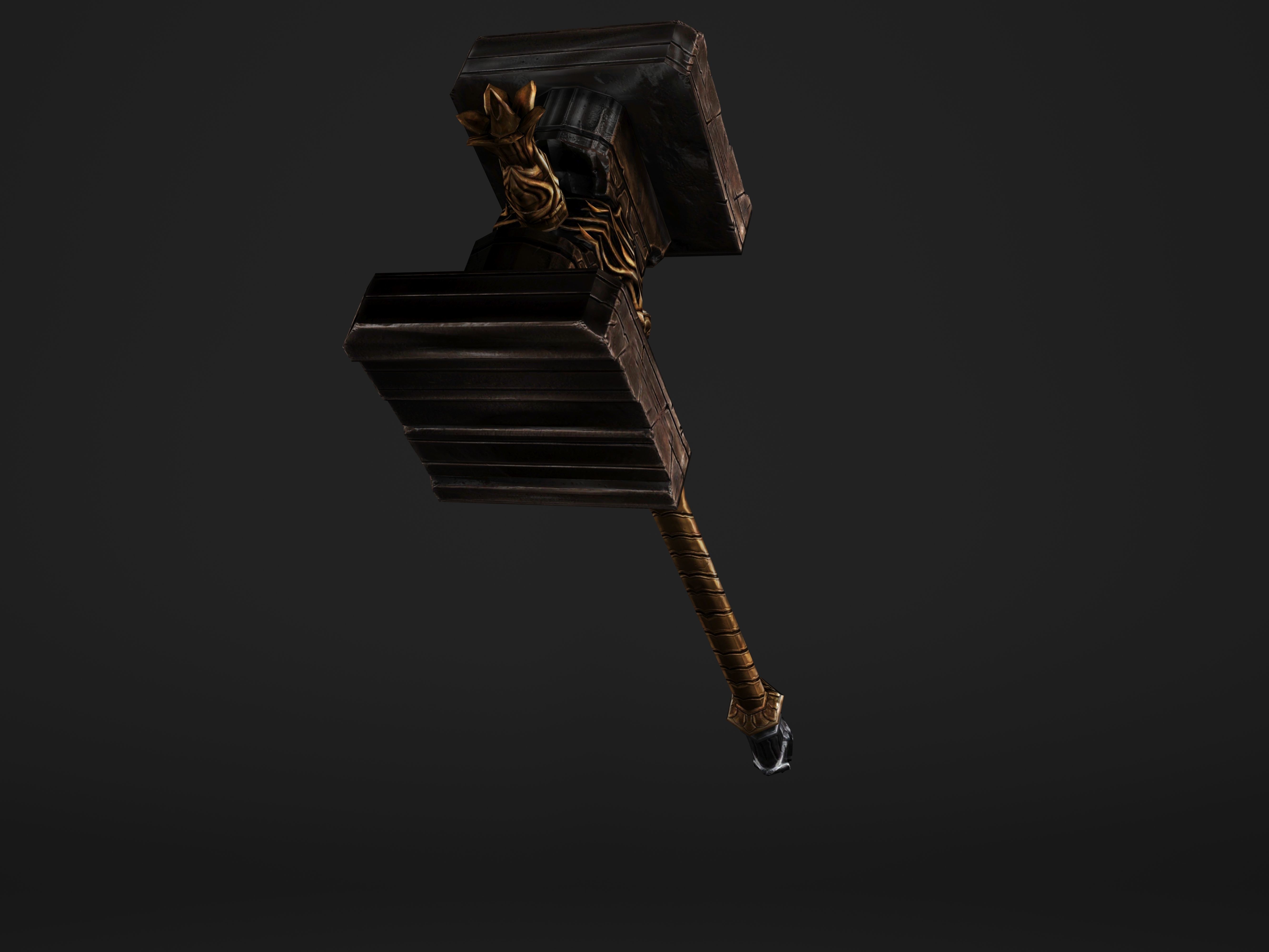 Shaker - Heavy Golden Warhammer Low-poly 3D model_26