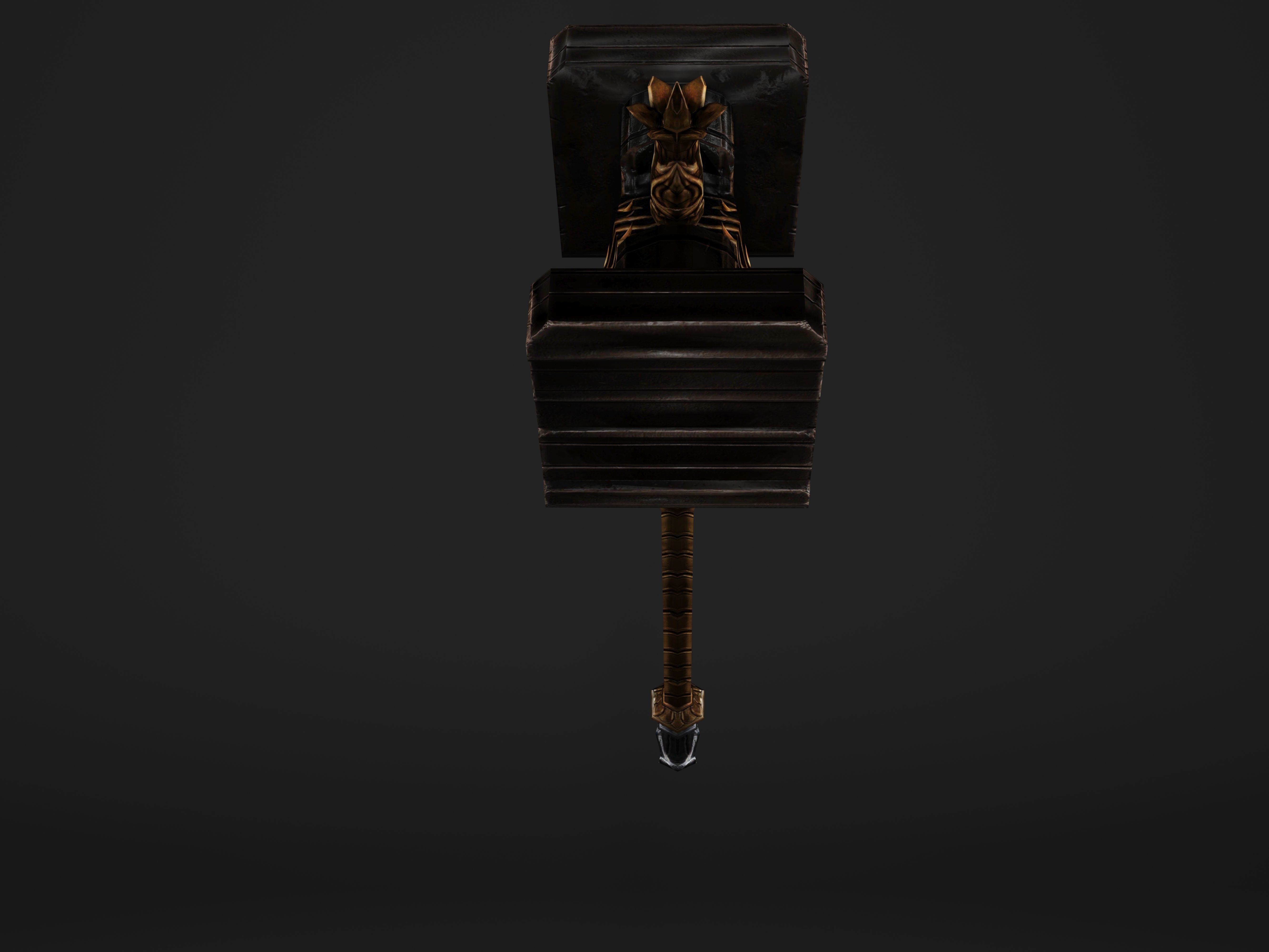 Shaker - Heavy Golden Warhammer Low-poly 3D model_28