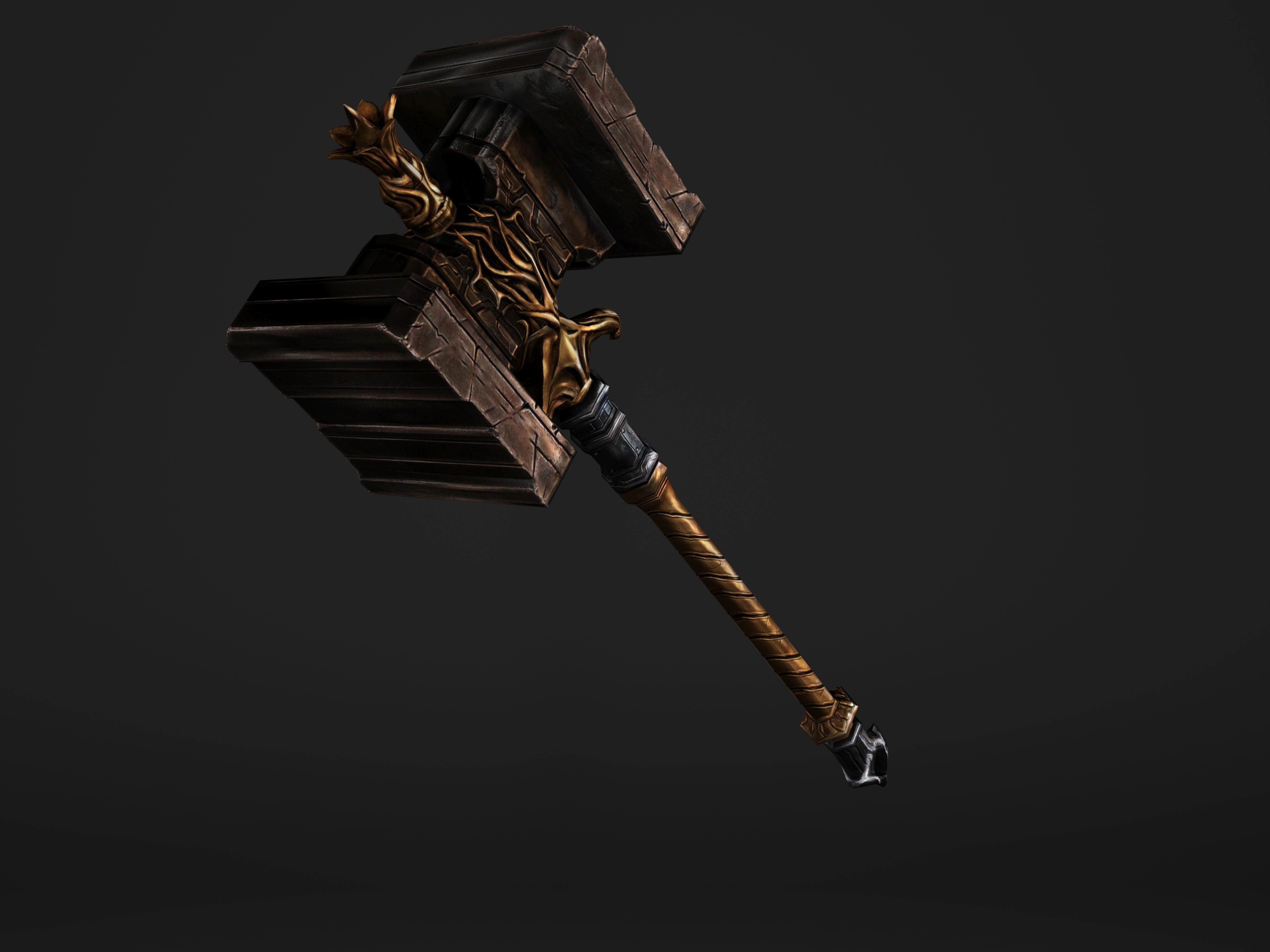 Shaker - Heavy Golden Warhammer Low-poly 3D model_24