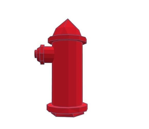 fire hydrant lowpoly 3D print model