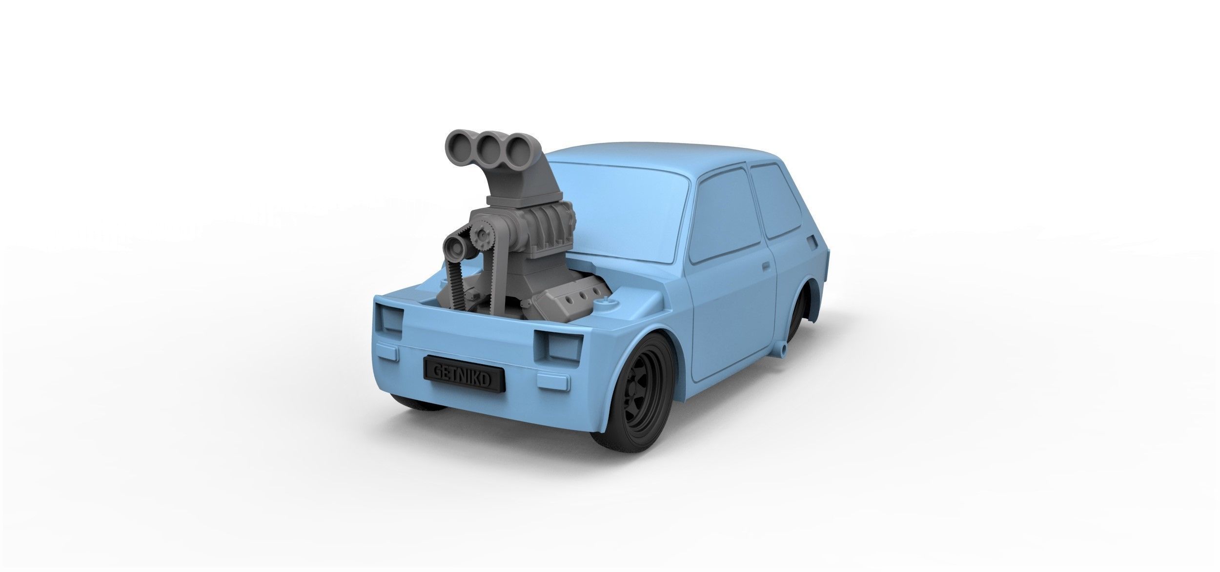 Crazy Fiat 126p Scale 1 to 24 3D print model_3