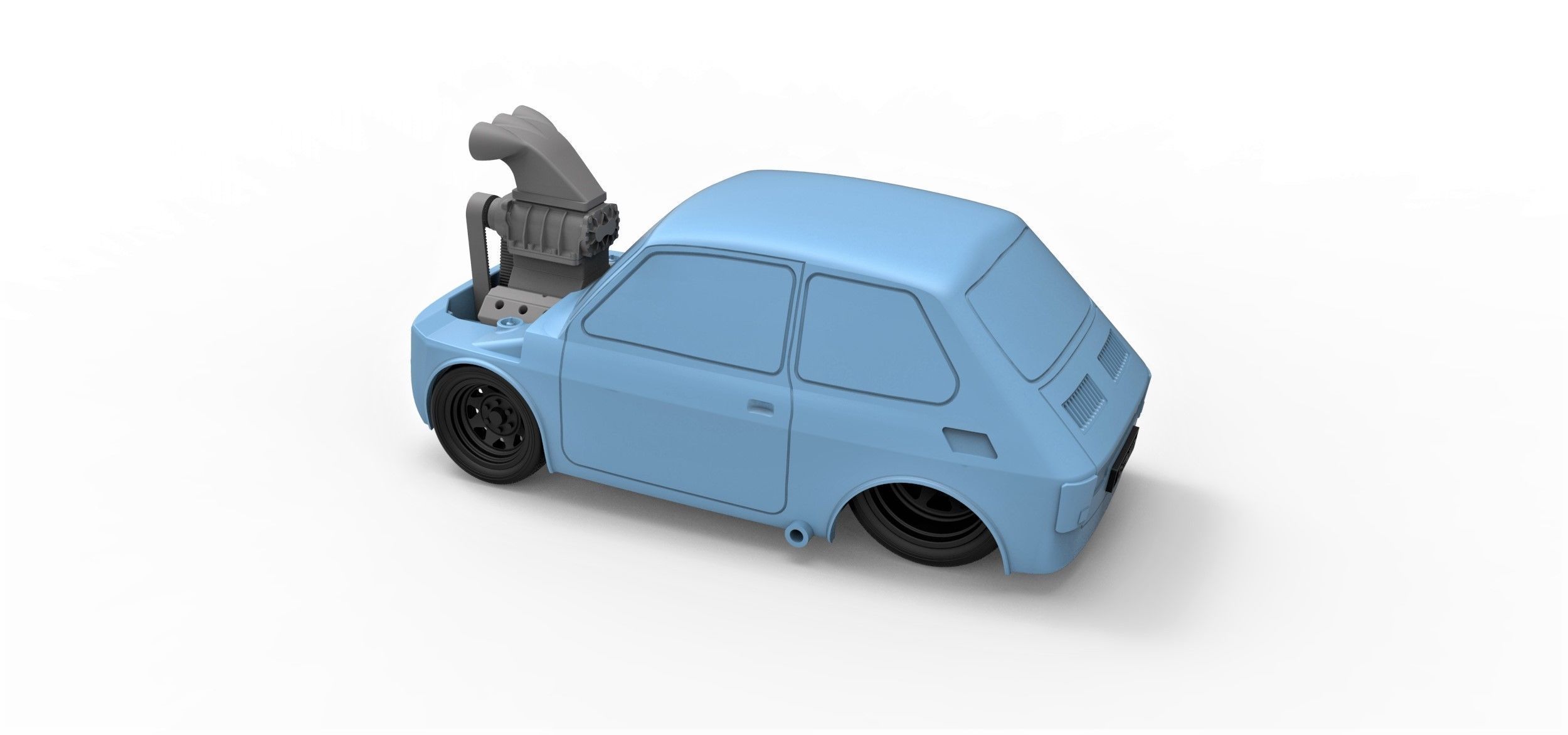 Crazy Fiat 126p Scale 1 to 24 3D print model_10