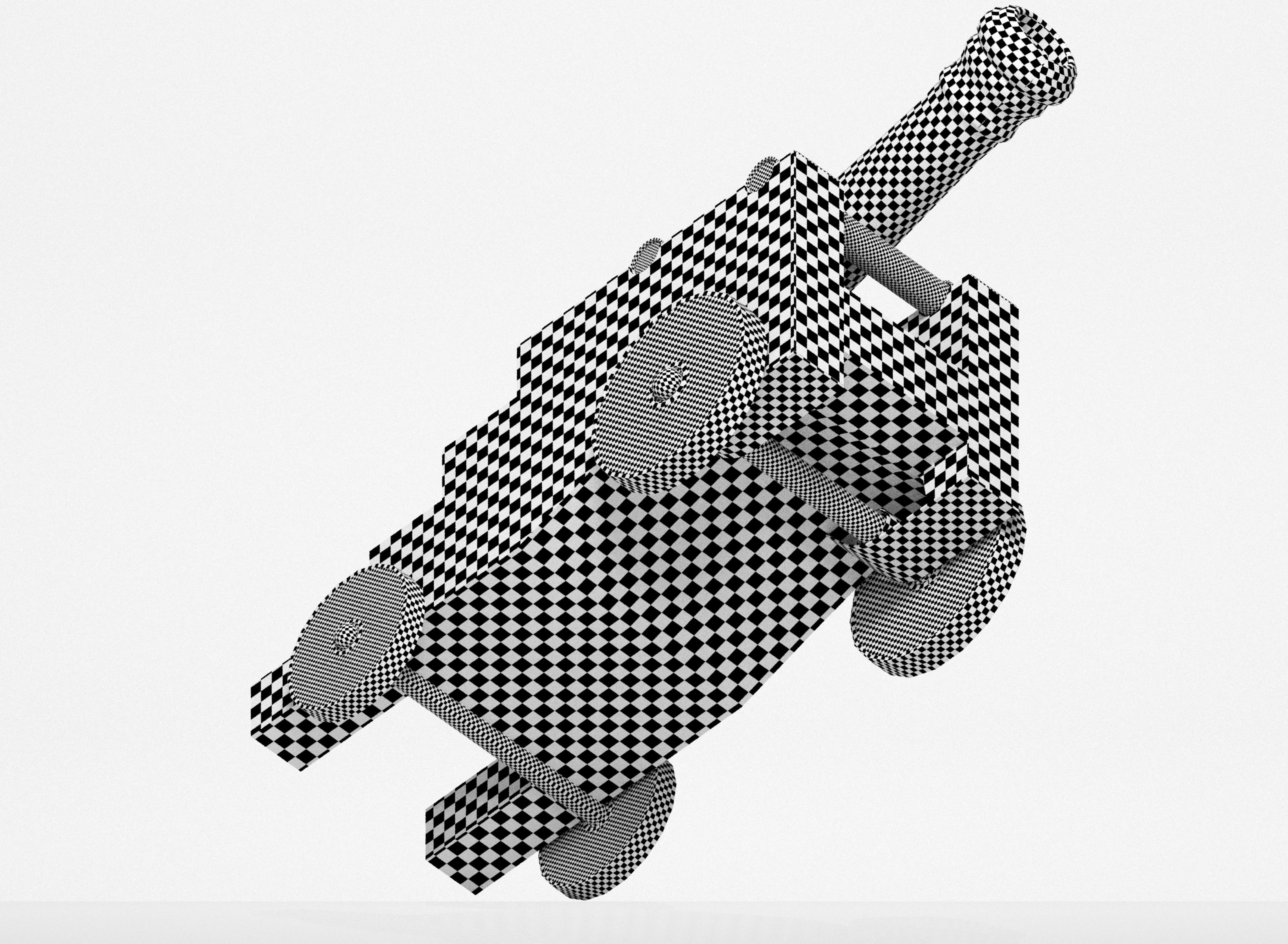 Medieval cannon Free low-poly 3D model_21