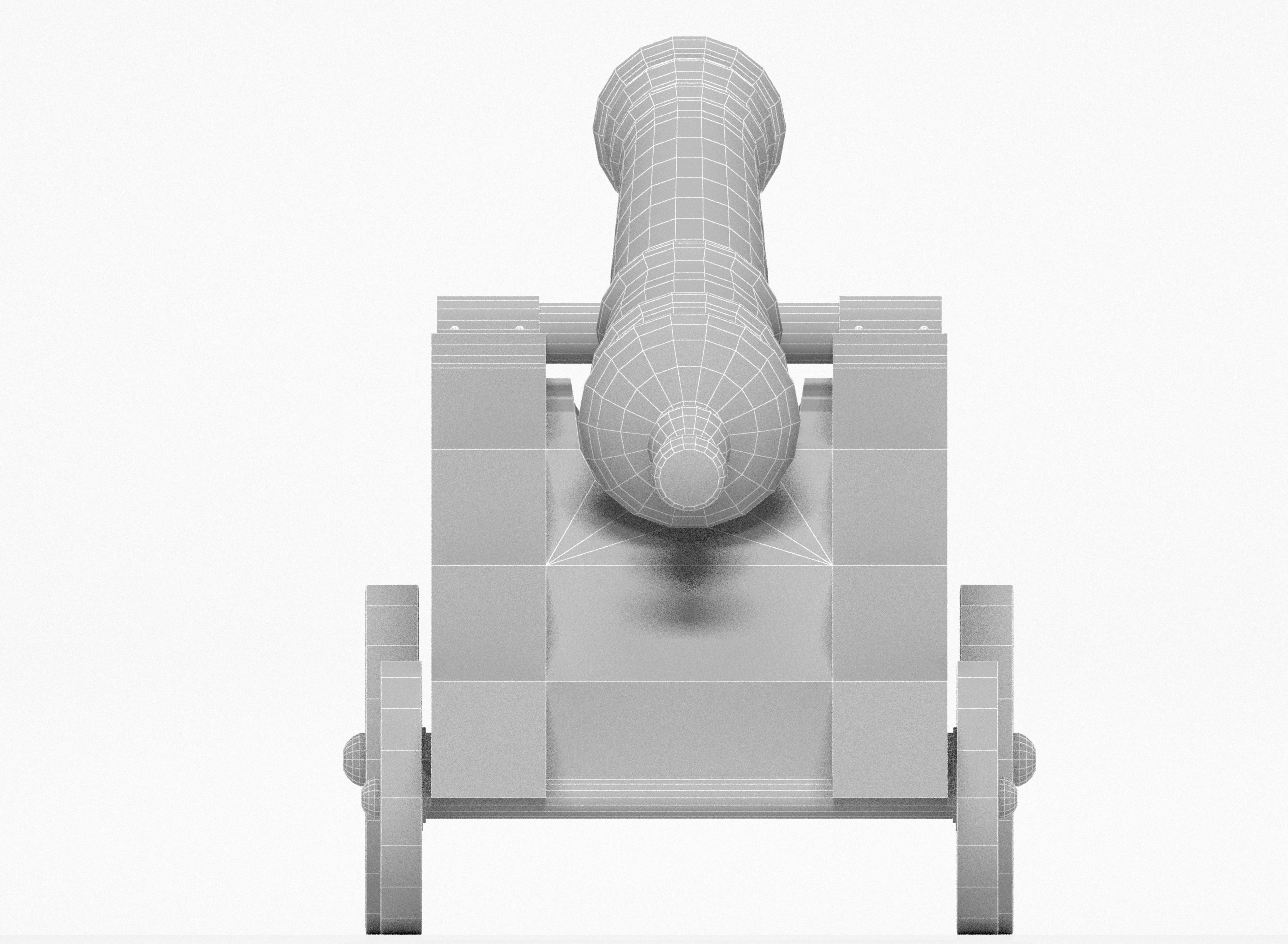 Medieval cannon Free low-poly 3D model_15