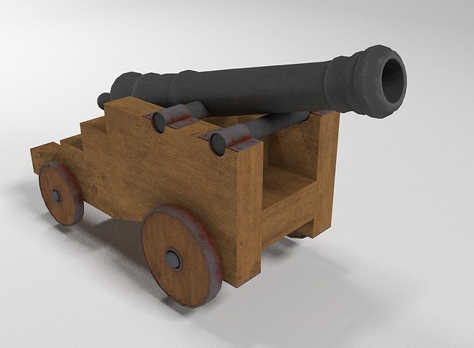Medieval cannon Free low-poly 3D model