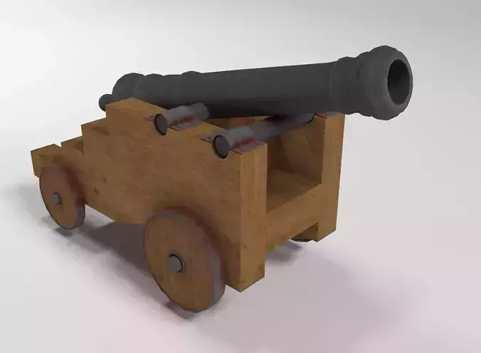 Medieval cannon Free low-poly 3D model