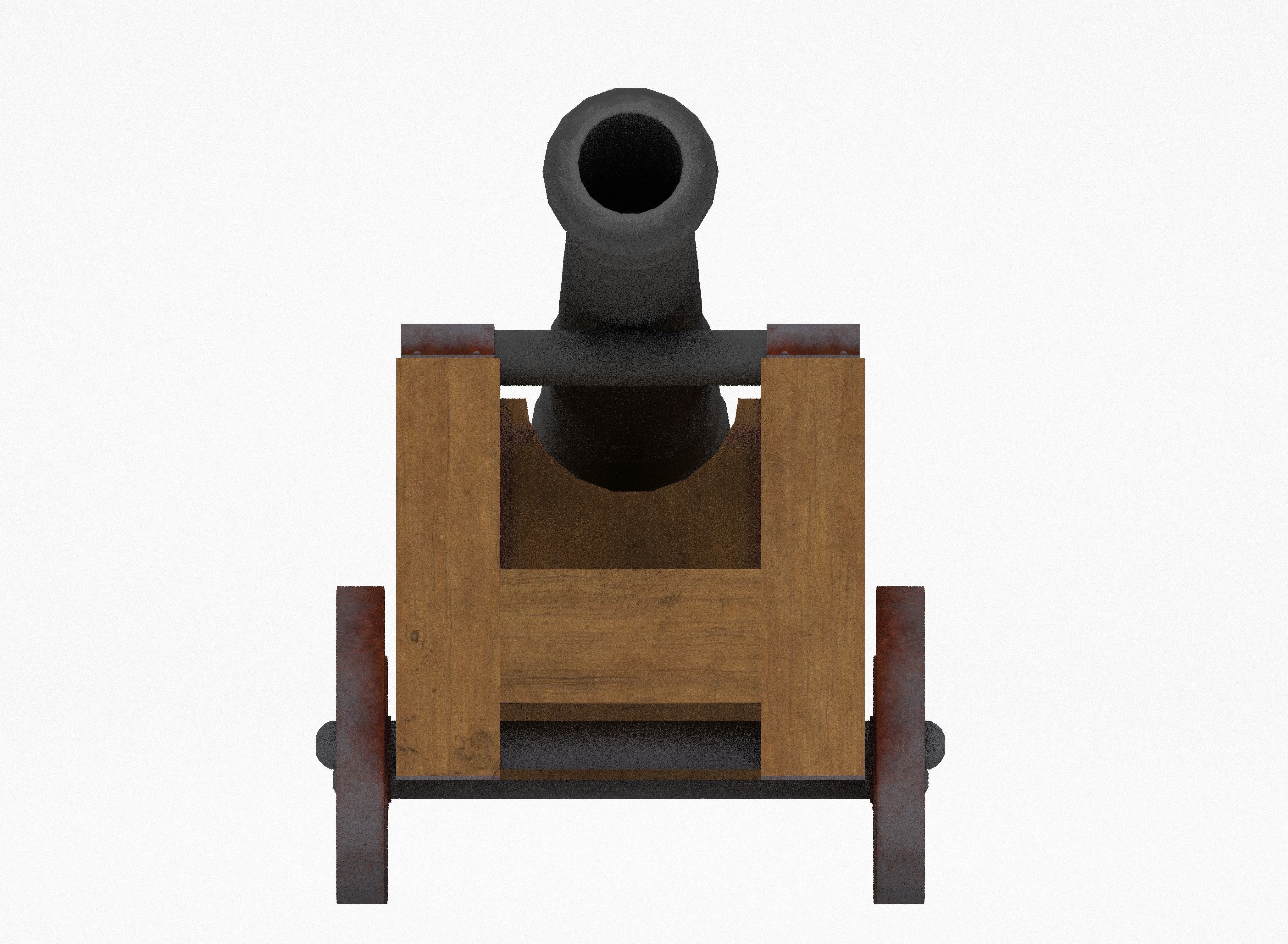 Medieval cannon Free low-poly 3D model_12