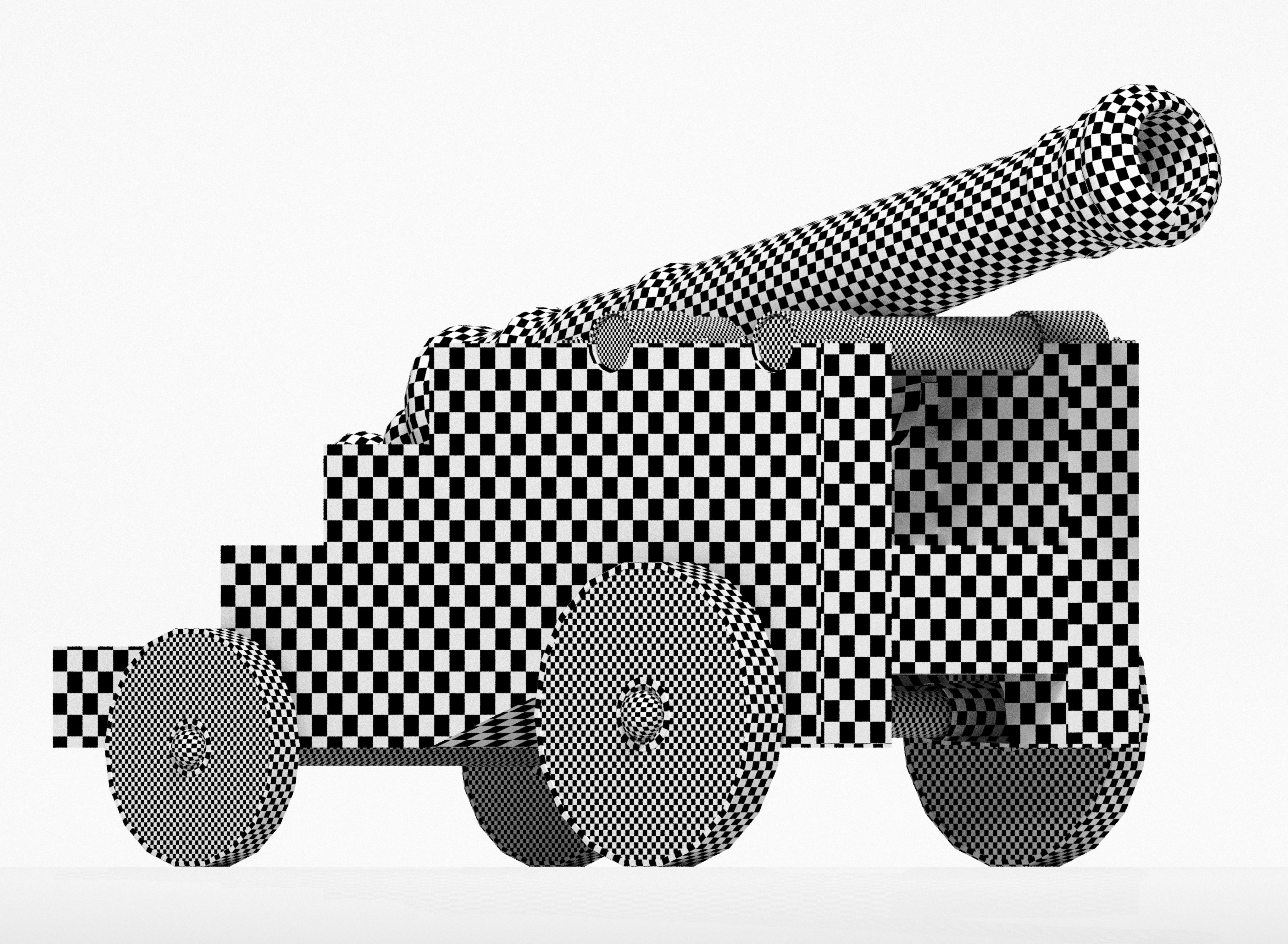 Medieval cannon Free low-poly 3D model_19