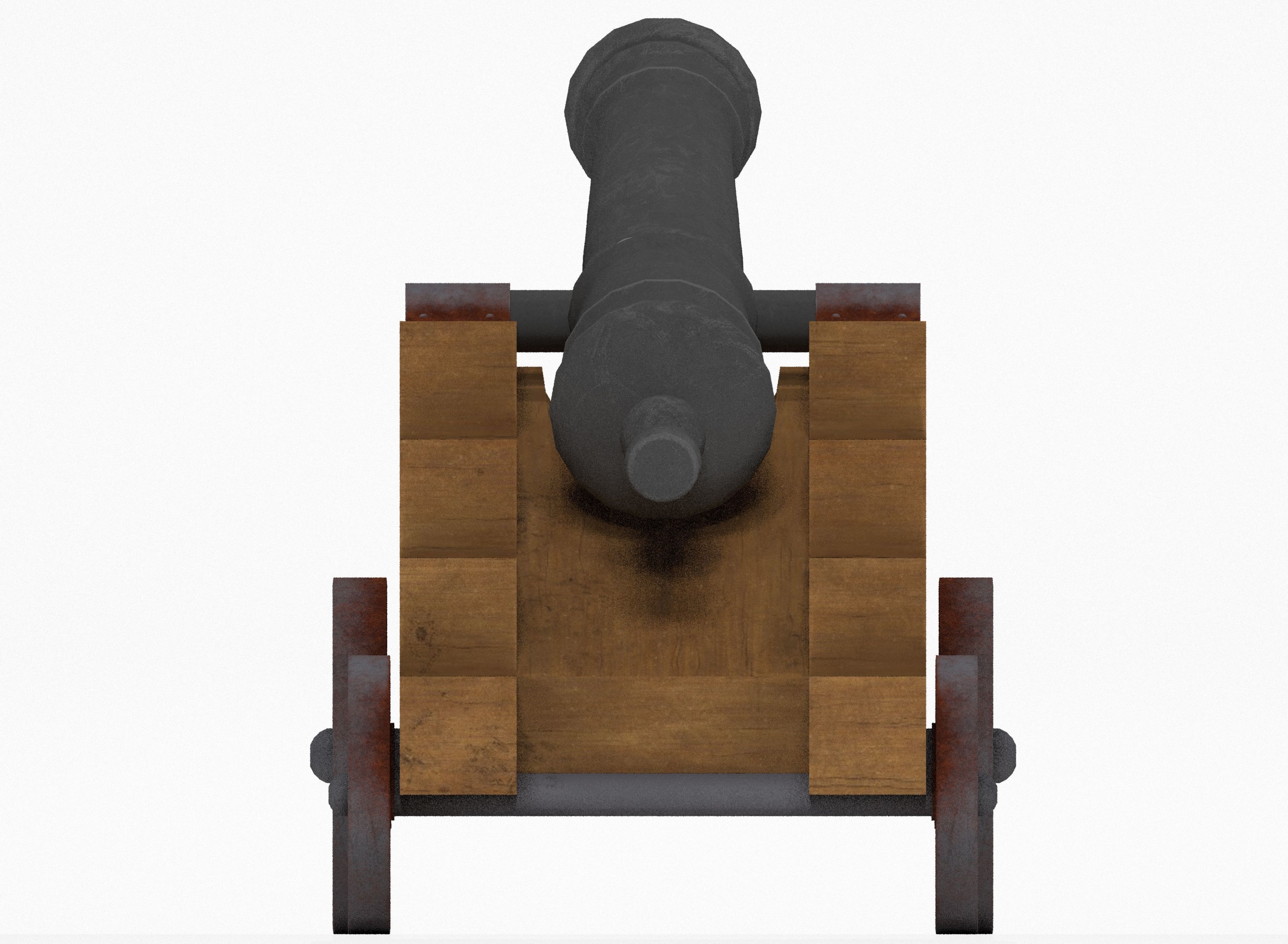 Medieval cannon Free low-poly 3D model_14