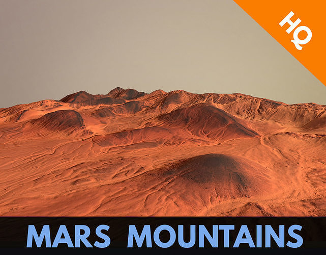 Mars Planet Terrain Mountains Landscape Desert Valley PBR 01 Low-poly 3D model