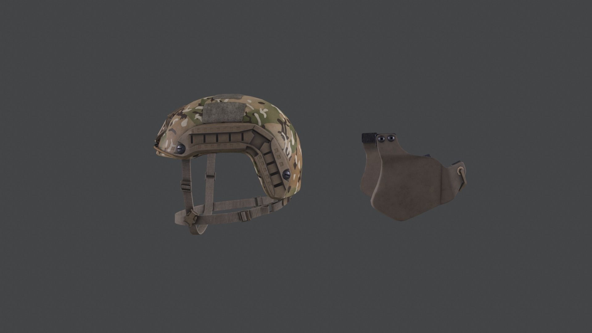 Helmet camouflage vest Low-poly 3D model_13