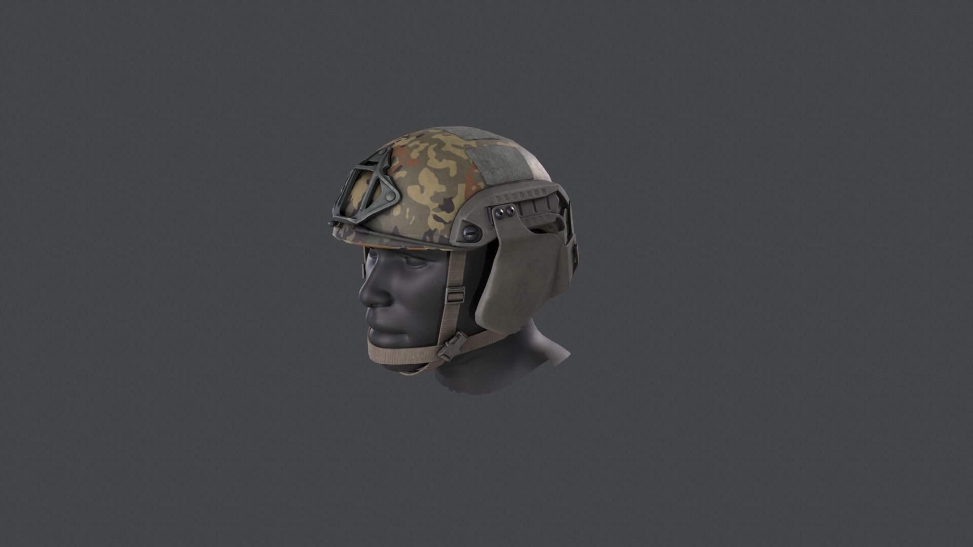 Helmet camouflage vest Low-poly 3D model_5