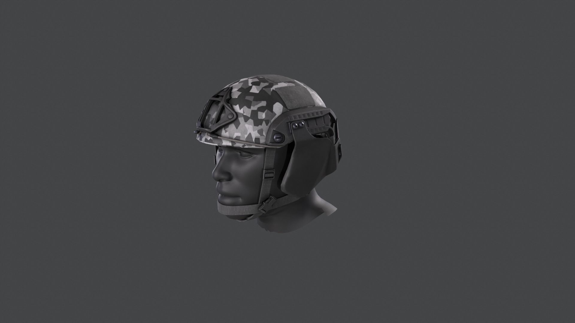 Helmet camouflage vest Low-poly 3D model_4