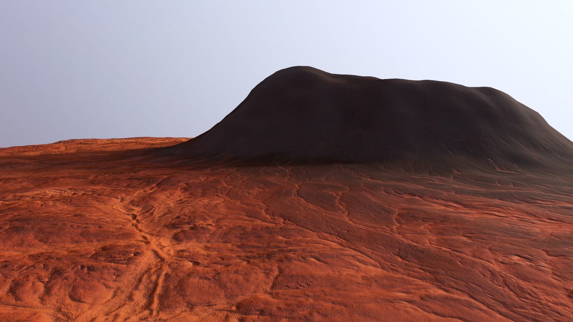 Mars Planet Mountain Terrain Landscape Desert Valley PBR 02 Low-poly 3D model_1