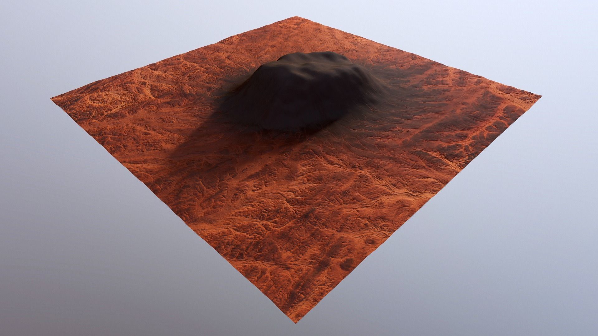 Mars Planet Mountain Terrain Landscape Desert Valley PBR 02 Low-poly 3D model_20