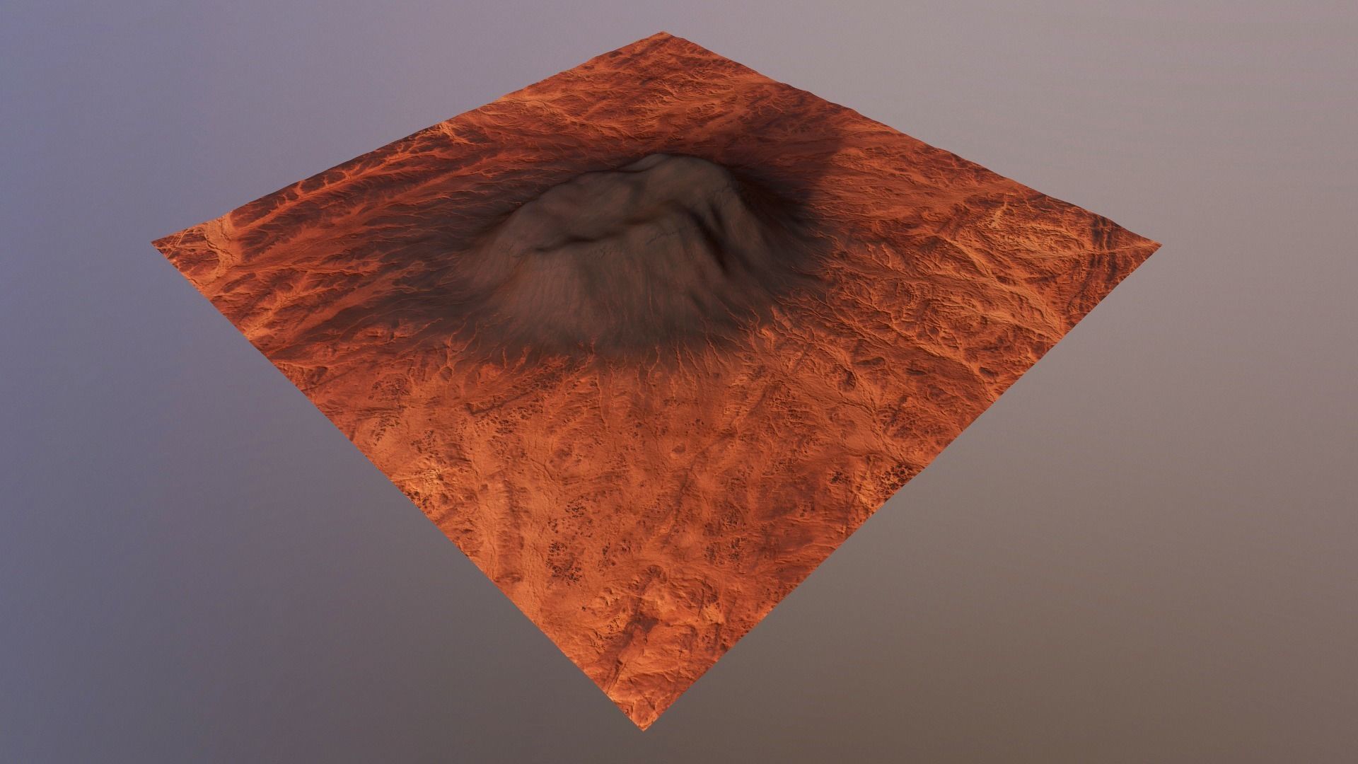 Mars Planet Mountain Terrain Landscape Desert Valley PBR 02 Low-poly 3D model_23