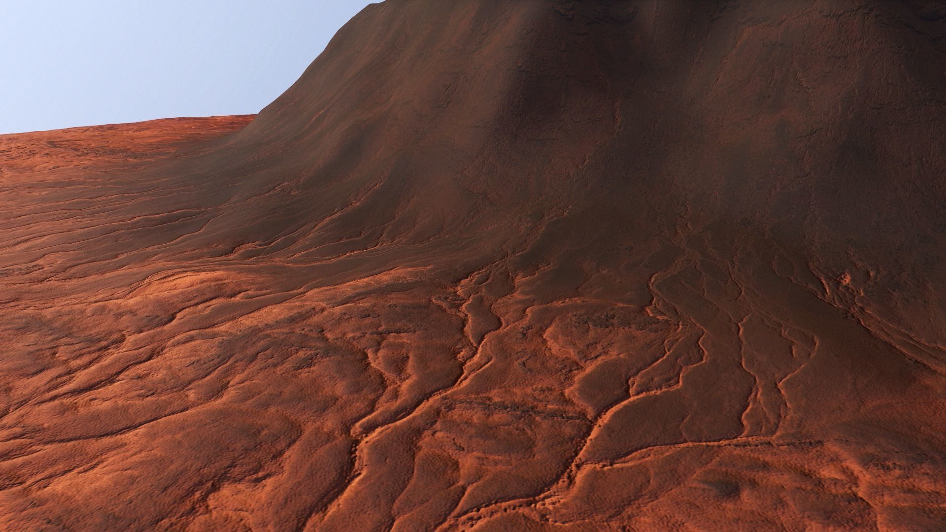 Mars Planet Mountain Terrain Landscape Desert Valley PBR 02 Low-poly 3D model_3