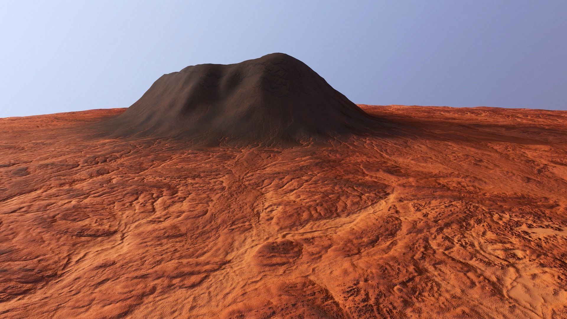 Mars Planet Mountain Terrain Landscape Desert Valley PBR 02 Low-poly 3D model_5