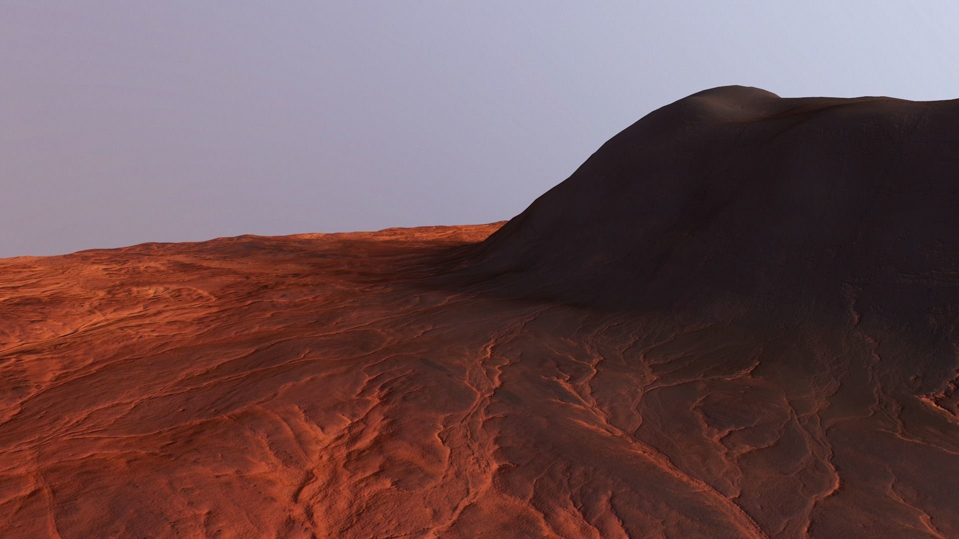 Mars Planet Mountain Terrain Landscape Desert Valley PBR 02 Low-poly 3D model_19
