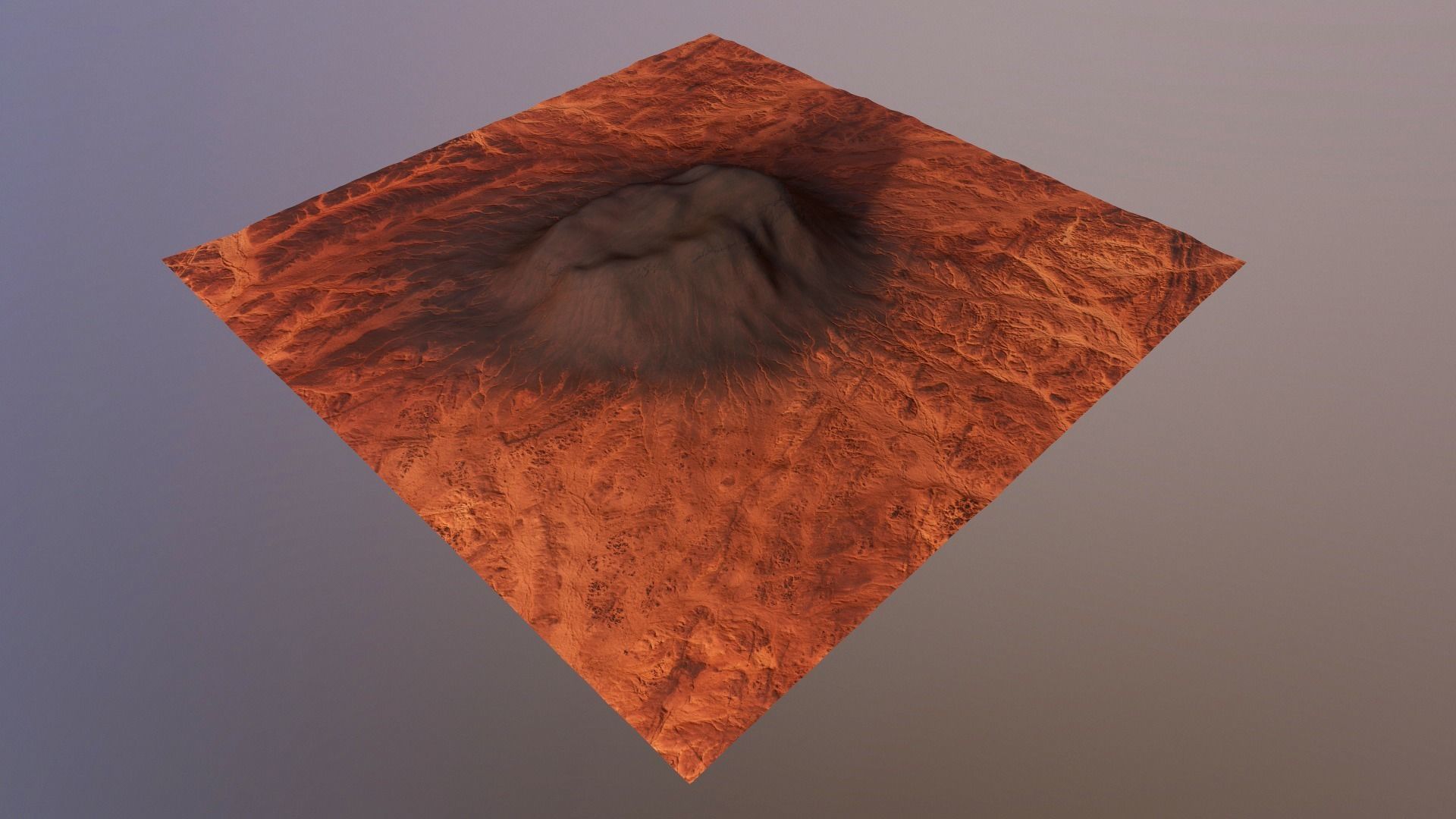 Mars Planet Mountain Terrain Landscape Desert Valley PBR 02 Low-poly 3D model_22