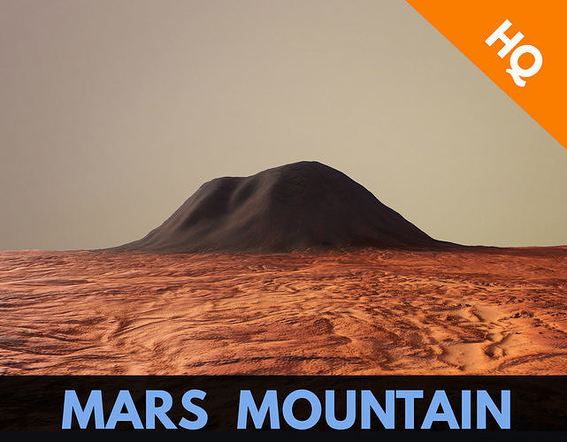 Mars Planet Mountain Terrain Landscape Desert Valley PBR 02 Low-poly 3D model