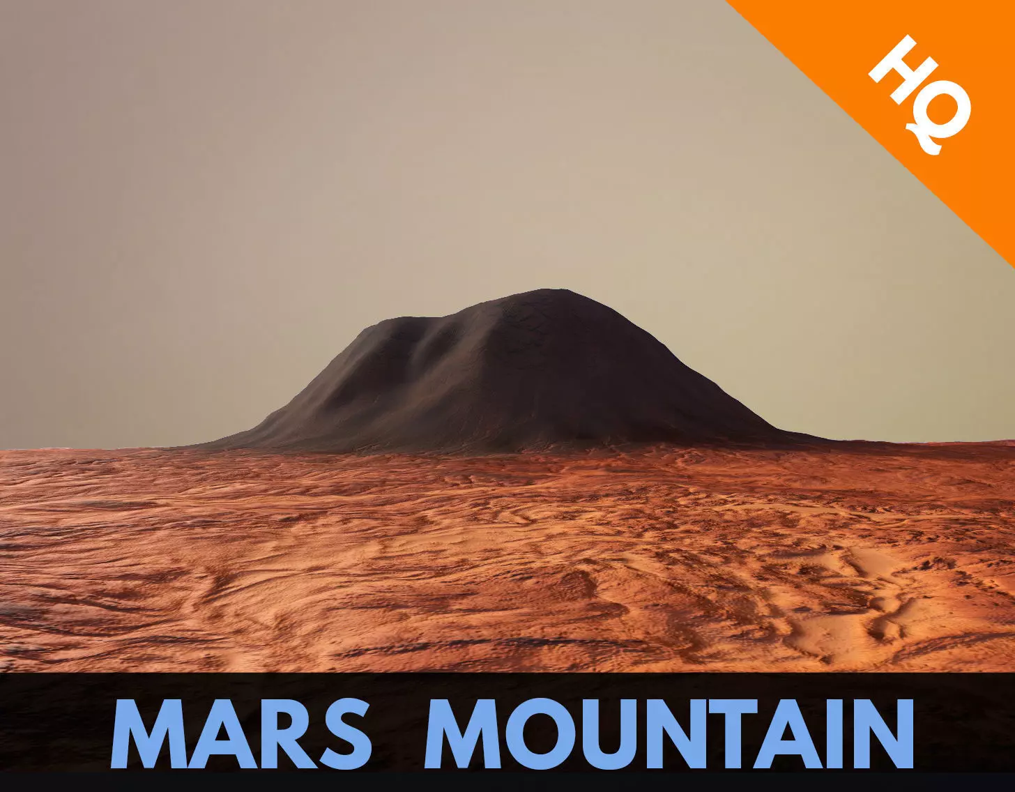 Mars Planet Mountain Terrain Landscape Desert Valley PBR 02 Low-poly 3D model_0