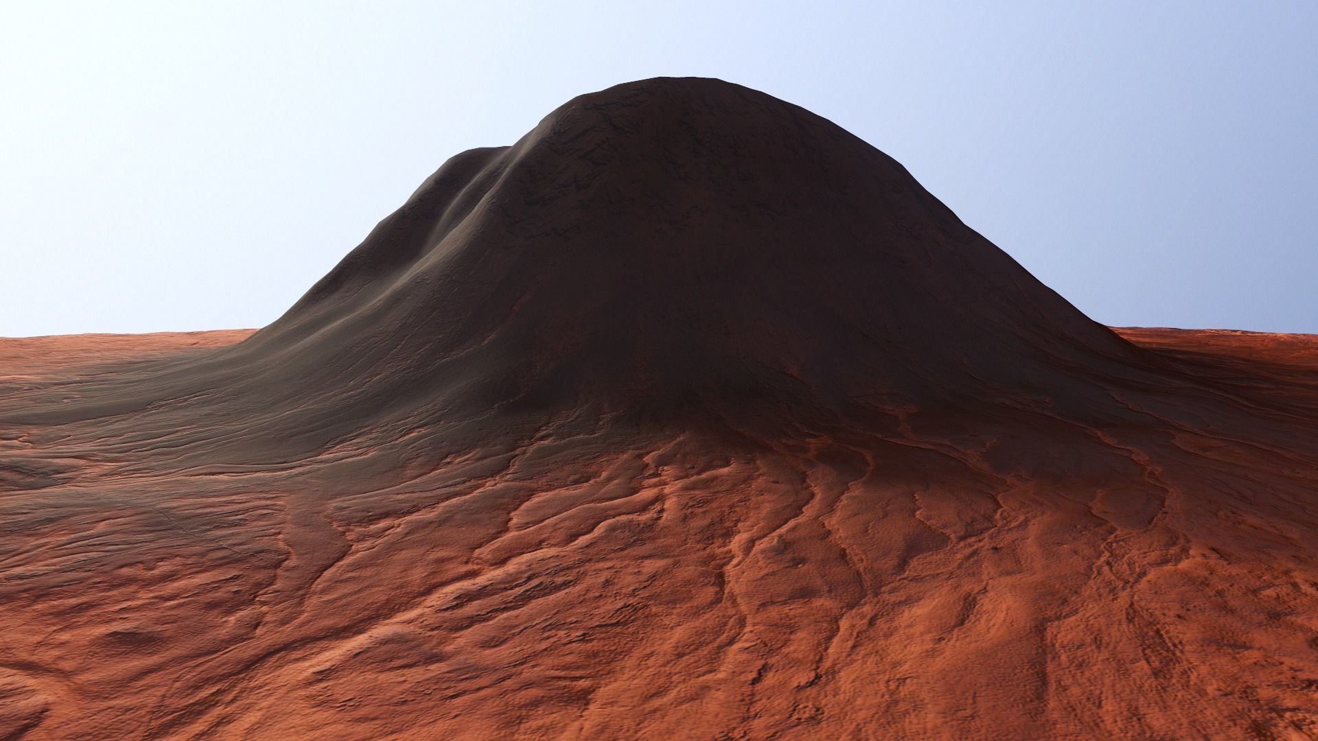 Mars Planet Mountain Terrain Landscape Desert Valley PBR 02 Low-poly 3D model_4